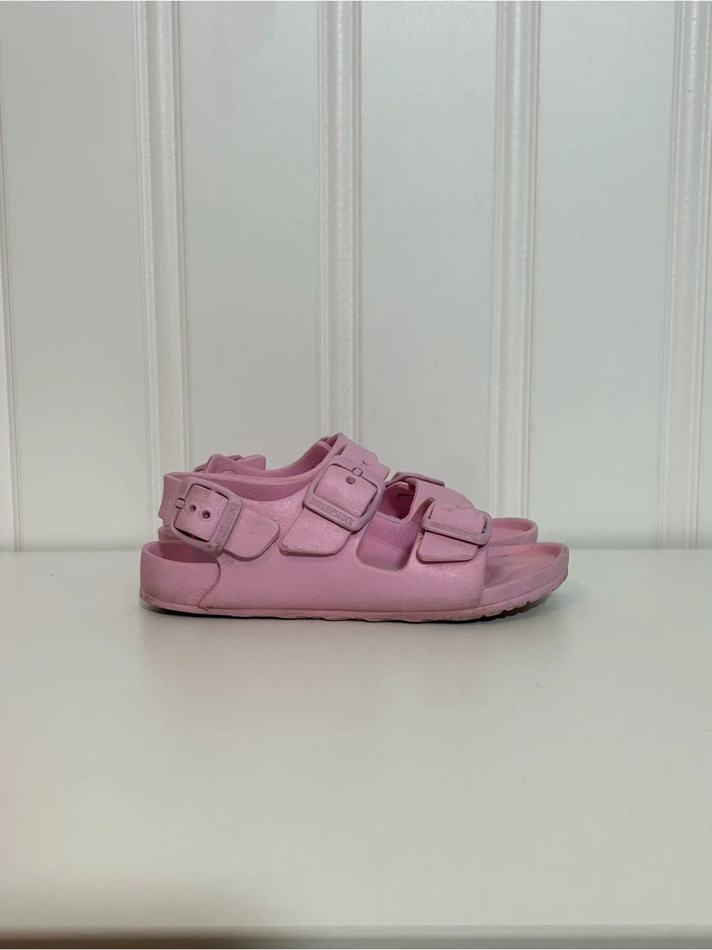 Birkenstock Milano pastel pink toddler sandals